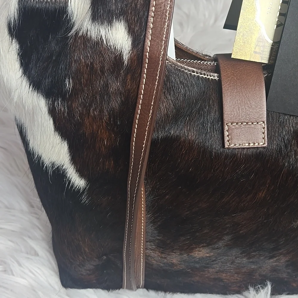 Cavalcanti Calf Hair Cow NWT Genuine Leather Hobo Bag